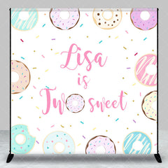 Lofaris Custom Name Two Sweet Donuts Candy Birthday Backdrop