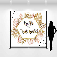 Lofaris Custom Name Two Wild Boho Monstera Birthday Backdrop