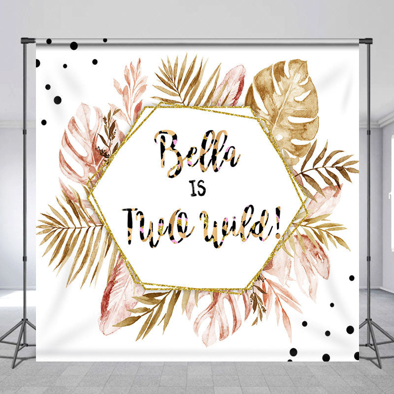 Lofaris Custom Name Two Wild Boho Monstera Birthday Backdrop