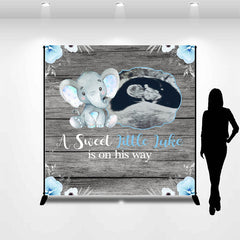 Lofaris Custom Name Ultrasound Elephant Baby Shower Backdrop