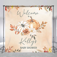 Lofaris Custom Name Welcome To Pumpkins Baby Shower Backdrop