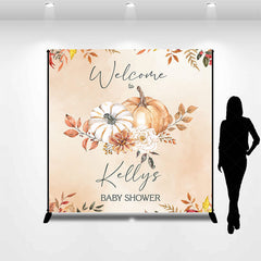 Lofaris Custom Name Welcome To Pumpkins Baby Shower Backdrop