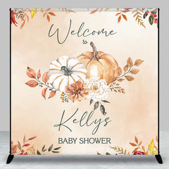 Lofaris Custom Name Welcome To Pumpkins Baby Shower Backdrop