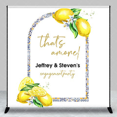 Lofaris Custom Name Yellow Lemon Engagement Party Backdrop