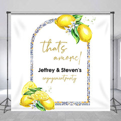 Lofaris Custom Name Yellow Lemon Engagement Party Backdrop