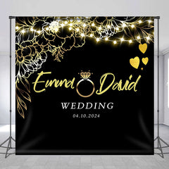 Lofaris Custom Names Newlyweds Diamond Ring Wedding Backdrop