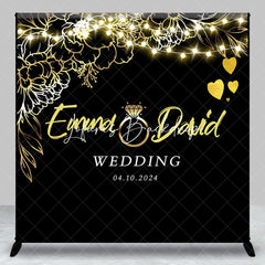 Lofaris Custom Names Newlyweds Diamond Ring Wedding Backdrop