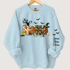 Lofaris Custom Nana And Grandkids Halloween Sweatshirt