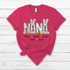 Lofaris Custom Nana And Kids Rabbit Carrot Easter T-Shirt