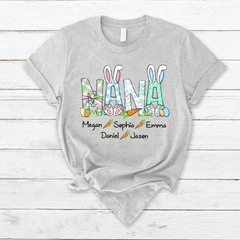 Lofaris Custom Nana And Kids Rabbit Carrot Easter T-Shirt