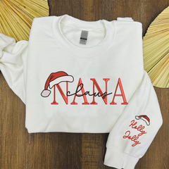 Lofaris Custom Nana Claus Christmas And Kids Sweatshirt