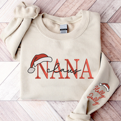 Lofaris Custom Nana Claus Christmas And Kids Sweatshirt