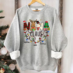 Lofaris Custom Nana Claus Grandkids Merry Christmas Sweatshirt