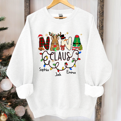 Lofaris Custom Nana Claus Grandkids Merry Christmas Sweatshirt