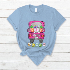 Lofaris Custom Nana Est Bunny Easter Truck Eggs T-Shirt