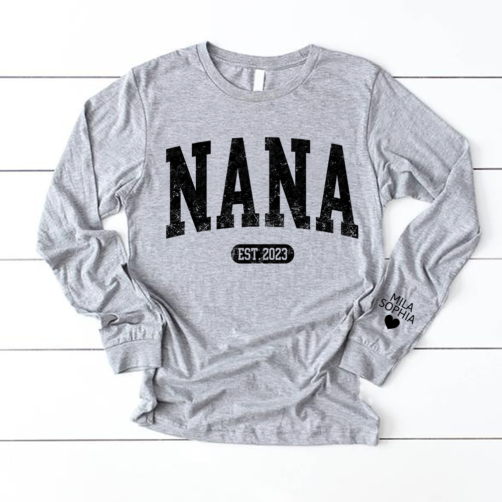 Lofaris Custom Nana Est With Grandkids Name Sweatshirt