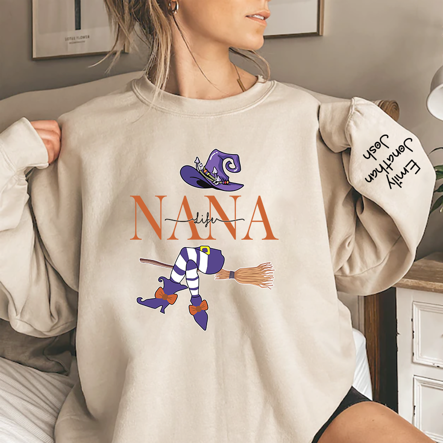 Lofaris Customized Nana Grandma Witch Autumn Sweatshirt Halloween