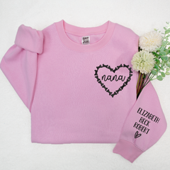 Lofaris Custom Nana Heart Embroidered Halloween Sweatshirt