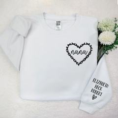 Lofaris Custom Nana Heart Embroidered Halloween Sweatshirt