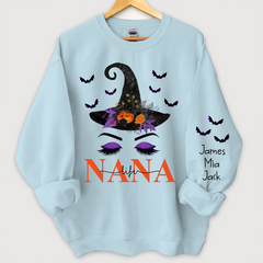 Lofaris Custom Nana Witch Grandkids Halloween Sweatshirt