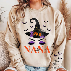 Lofaris Custom Nana Witch Grandkids Halloween Sweatshirt