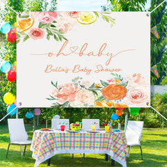 Lofaris Custom Oh Baby Floral Boho Backdrop for Shower