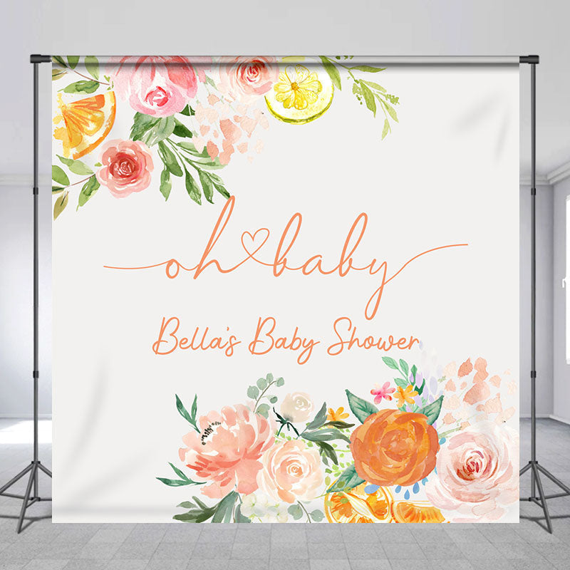 Lofaris Custom Oh Baby Floral Boho Backdrop for Shower