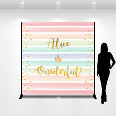 Lofaris Custom Onederful Colorful Stripes Birthday Backdrop