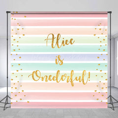 Lofaris Custom Onederful Colorful Stripes Birthday Backdrop