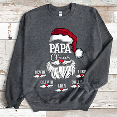 Lofaris Custom Papa Claus Santa Kids Christmas Sweatshirt