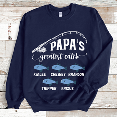 Lofaris Custom Papa Fishing Fathers Birthday Gift Sweatshirt