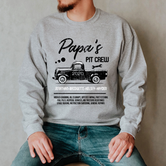 Lofaris Custom Papa Pit Crew Truck Kids Family Gift Sweatshirt