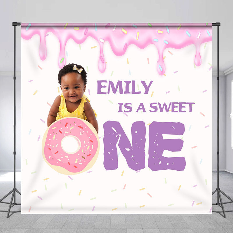 Lofaris Custom Photo A Sweet One Cream 1st Birthday Backdrop