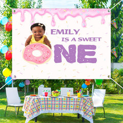 Lofaris Custom Photo A Sweet One Cream 1st Birthday Backdrop