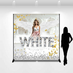 Lofaris Custom Photo All White Night Diamond Party Backdrop