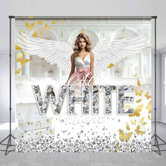 Lofaris Custom Photo All White Night Diamond Party Backdrop