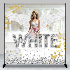 Lofaris Custom Photo All White Night Diamond Party Backdrop