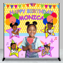 Lofaris Custom Photo Balloons Rainbow Girl Birthday Backdrop