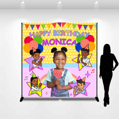 Lofaris Custom Photo Balloons Rainbow Girl Birthday Backdrop