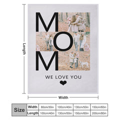 Lofaris Custom Photo Bold Mom Letters Present Warm Blanket