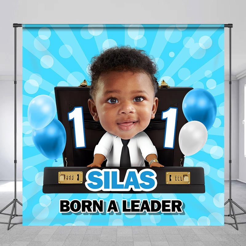 Lofaris Custom Photo Born A Leader 1st Birthday Backdrop