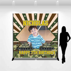 Lofaris Custom Photo Camouflage Tank 7th Birthday Backdrop