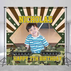 Lofaris Custom Photo Camouflage Tank 7th Birthday Backdrop