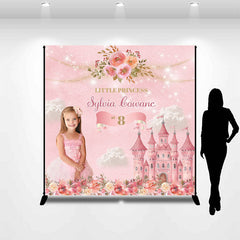 Lofaris Custom Photo Castle Floral 8th Birthday Backdrop