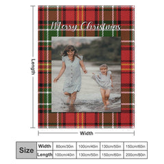 Lofaris Custom Photo Classic Red Checkered Christmas Blanket