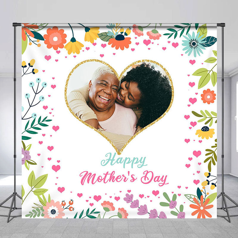 Lofaris Custom Photo Colorful Floral Mothers Day Backdrop