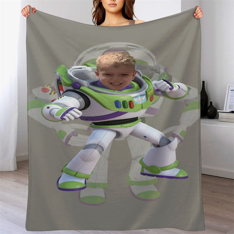 Lofaris Custom Photo Cool Toy Astronaut Bokeh Blanket For Boys