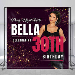 Lofaris Custom Photo Dark Purple 30Th Birthday Backdrop