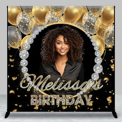 Lofaris Custom Photo Gold Diamonds Balloon Birthday Backdrop