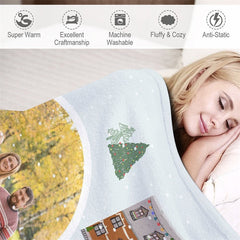 Lofaris Custom Photo House Tree Family Christmas Blanket